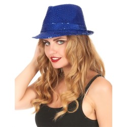 CHAPEAU BORSALINO A SEQUINS BLEU