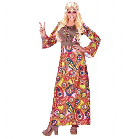 DEGUISEMENT ROBE HIPPIE REGGAE FEMME TAILLE L