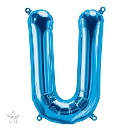 BALLON METALLIQUE LETTRE BLEUE U 86 CM