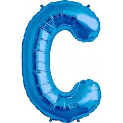 BALLON METALLIQUE LETTRE BLEUE C 86 CM