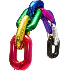 BALLON METALLIQUE CHAINE BLEUE DECO LINK 87 CM