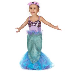 DEGUISEMENT SIRENE MAUVE/BLEUE TAILLE 7-9 ANS