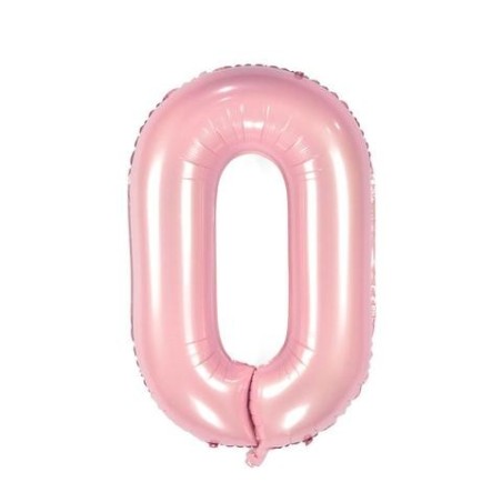 BALLON METALLIQUE CHAINE 80 CM ROSE PALE
