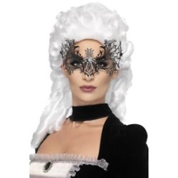 MASQUE TOILE D'ARAIGNEE NOIR ET STRASS BLANC