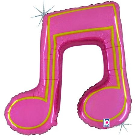 BALLON METALLIQUE DOUBLE NOTE DE MUSIQUE HOLOGRAPHIC 101 CM