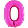 BALLON METALLIQUE CHIFFRE 0 FUSCHIA 102 CM