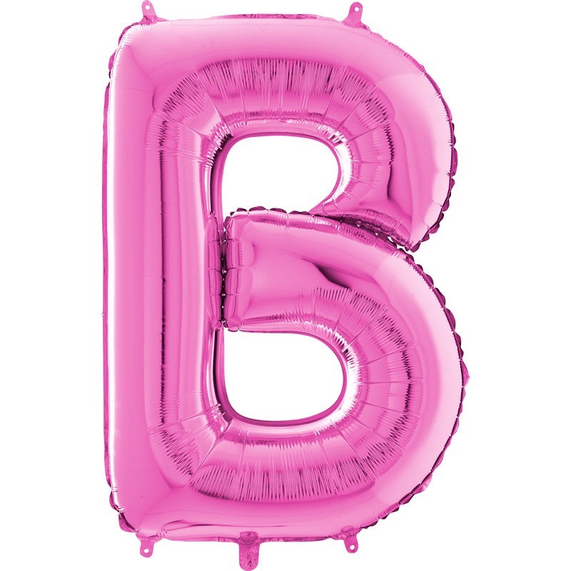 BALLON METALLIQUE LETTRE B FUSCHIA 101 CM