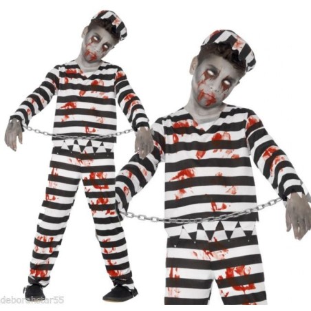 DEGUISEMENT ENFANT PRISONNIER ZOMBIE TAILLE S OU 5-6 ANS