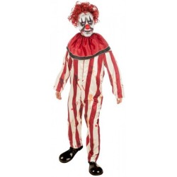 DEGUISEMENT CLOWN TUEUR COMBINAISON + MASQUE CHEVEUX ROUGE ET BLANC TAILLE 152