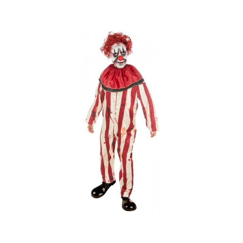 DEGUISEMENT CLOWN TUEUR COMBINAISON + MASQUE CHEVEUX ROUGE ET BLANC TAILLE 152 DEGUISEMENT CLOWN TUEUR COMBINAISON + MASQUE CHEVEUX ROUGE ET BLANC TAILLE 152