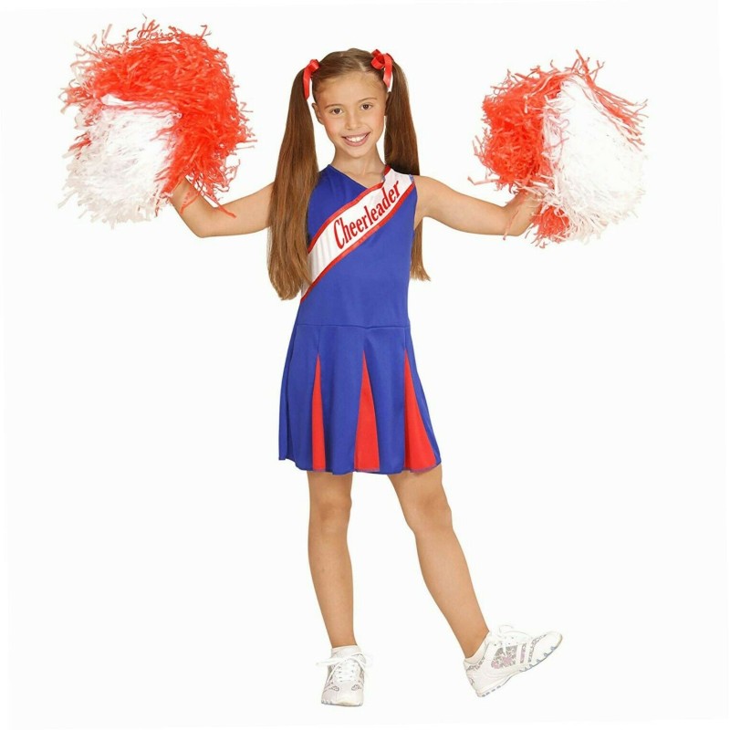 DEGUISEMENT POMPOM GIRL CHEERLEADER BLEU TAILLE 6 ANS