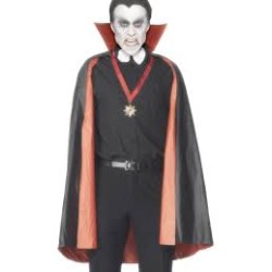 CAPE DE VAMPIRE ROUGE ET NOIR REVERSIBLE 