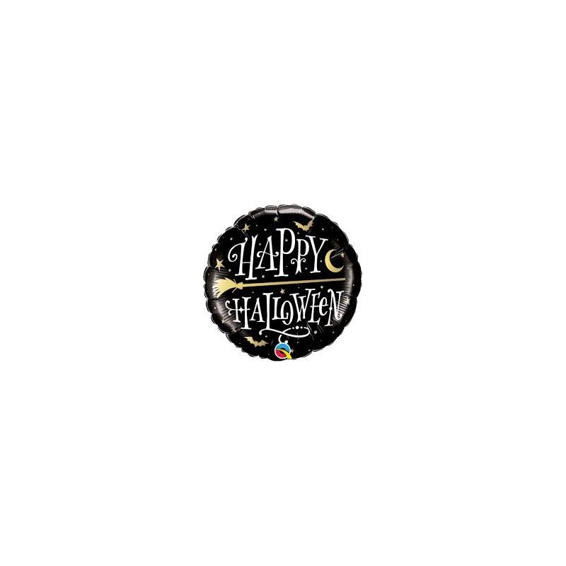 BALLON METALLIQUE ROND NOIR HAPPY HALLOWEEN 46 CM BALLON METALLIQUE ROND NOIR HAPPY HALLOWEEN 46 CM