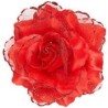 BARRETTE AVEC ROSE ROUGE 