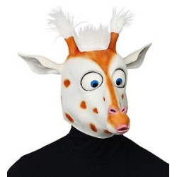 MASQUE LATEX DE GIRAFFE AVEC EFFET POILS