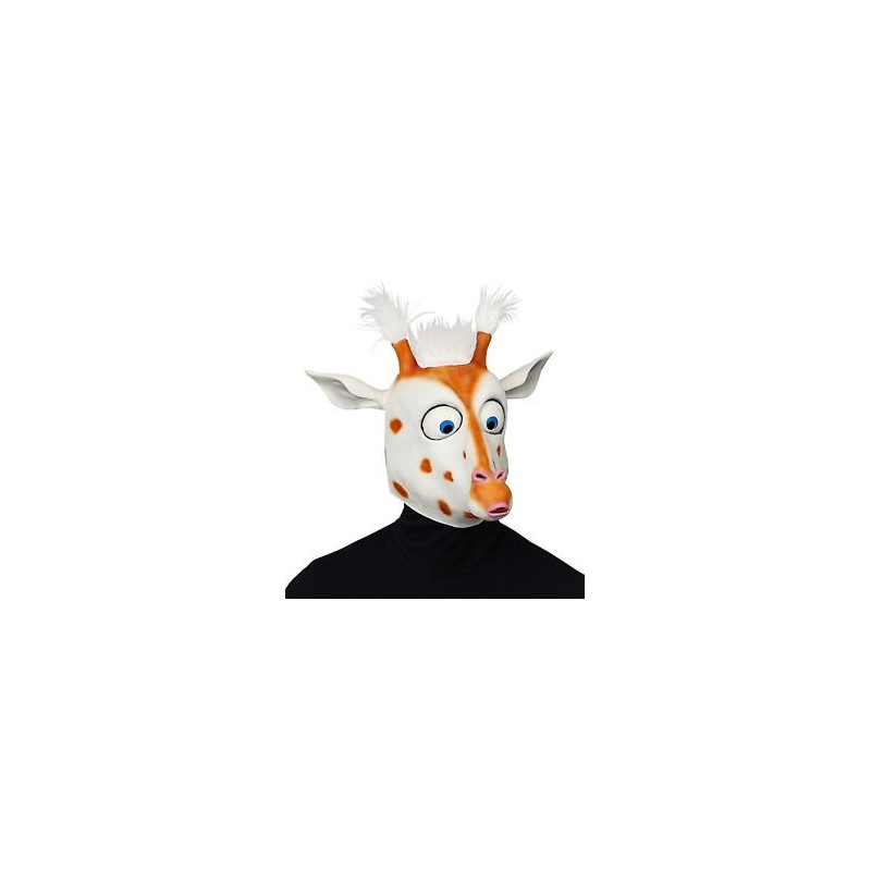 MASQUE LATEX DE GIRAFFE AVEC EFFET POILS