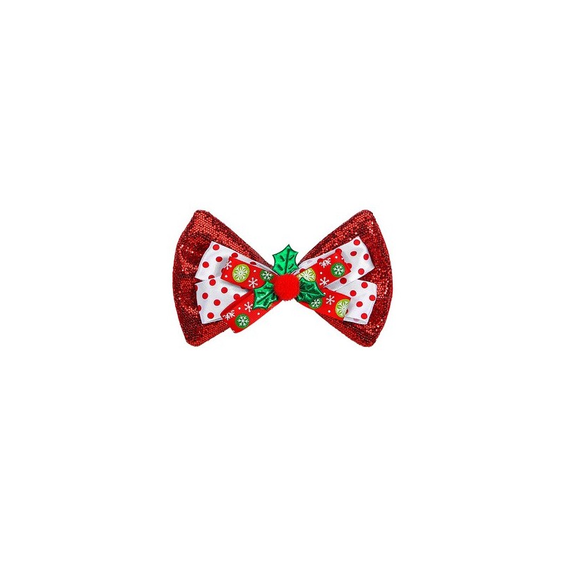NOEUD PAPILLON NOEL PAILLETTES ROUGES  NOEUD PAPILLON NOEL PAILLETTES ROUGES