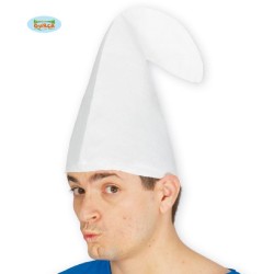 BONNET OU CHAPEAU LUTIN OU SCHTROUMPF BLANC