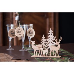 DECORATION EN BOIS LE CERF BICHE DAIM NATUREL