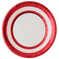 10 ASSIETTES METALISEES ROUGE EN CARTON 23 CM
