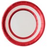 10 ASSIETTES METALISEES ROUGE EN CARTON 23 CM