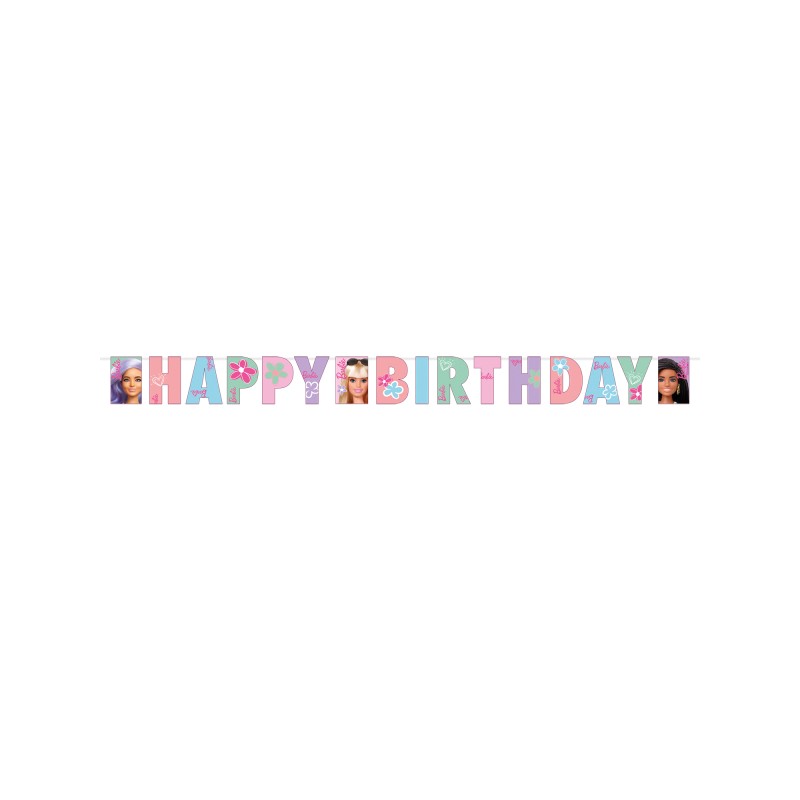 GUIRLANDE LETTRES HAPPY BIRTHDAY BARBIE 200 X 15 CM