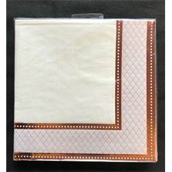 16 SERVIETTES PARTY PORCELAIN ROSE GOLD 33 X 33 CM