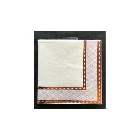 16 SERVIETTES PARTY PORCELAIN ROSE GOLD 33 X 33 CM