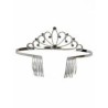 DIADEME /COURONNE METALLIQUE DE PRINCESSE ARGENT AVEC STRASS