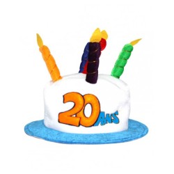 CHAPEAU GATEAU ANNIVERSAIRE 20 ANS 