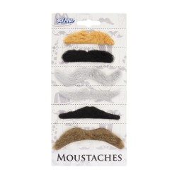 LOT 6 MOUSTACHES ADHESIVES ADULTES 