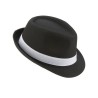 CHAPEAU BORSALINO NOIR BANDE BLANCHE ADULTE 