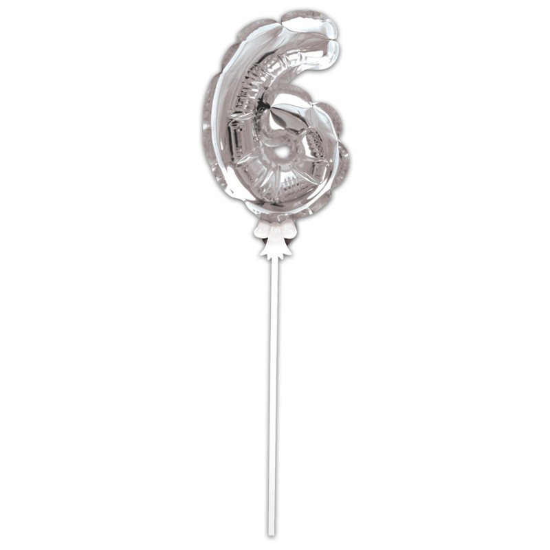 BALLON DECO DE GATEAU AUTOGONFLABLE 6 ARGENT