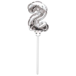 BALLON DECO DE GATEAU AUTOGONFLABLE 2 ARGENT