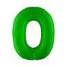 BALLON METALLIQUE  CHIFFRE 0 VERT FLUO 100 CM