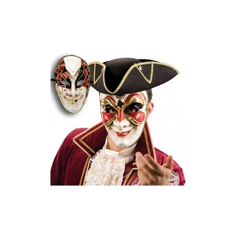 MASQUE VENISE VOLTO NOIR ET ROUGE  MASQUE VENISE VOLTO NOIR ET ROUGE