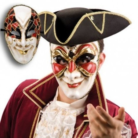 MASQUE VENISE VOLTO NOIR ET ROUGE 
