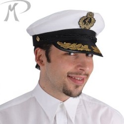 CHAPEAU BLANC CAPITAINE DE BATEAU 