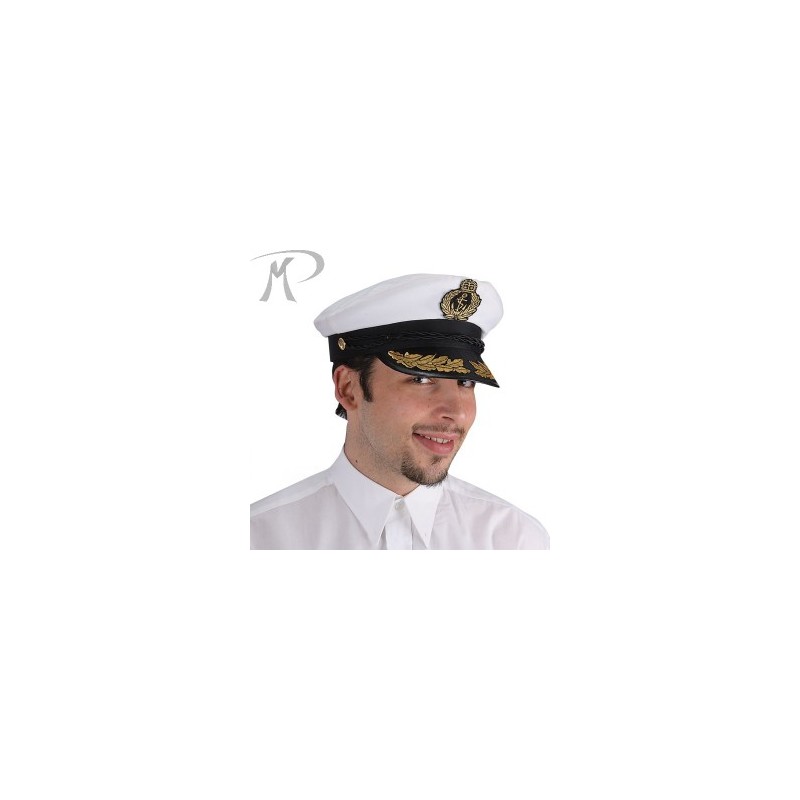 CHAPEAU BLANC CAPITAINE DE BATEAU 