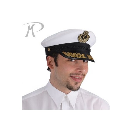 CHAPEAU BLANC CAPITAINE DE BATEAU 