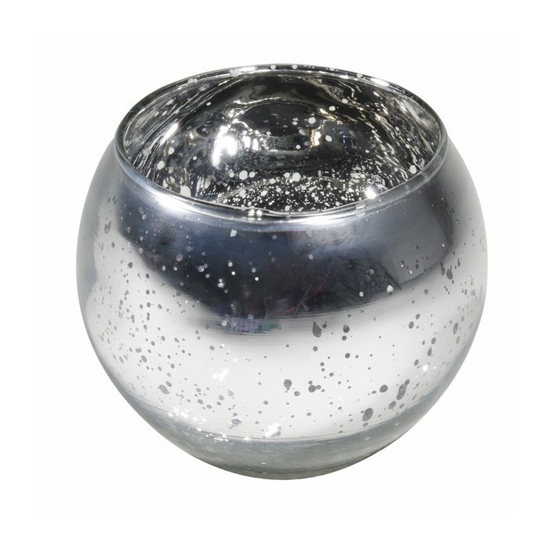 BOUGEOIR BOULE ARGENT METAL 10 CM X 8.5 CM BOUGEOIR BOULE ARGENT METAL 10 CM X 8.5 CM