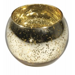 BOUGEOIR BOULE OR METAL 10 CM X 8.5 CM