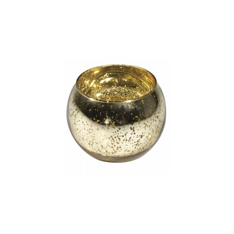 BOUGEOIR BOULE OR METAL 10 CM X 8.5 CM