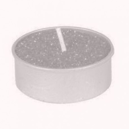 SET DE 6 BOUGIES CHAUFFE PLAT ARGENT PAILLETTE 3.5 CM 