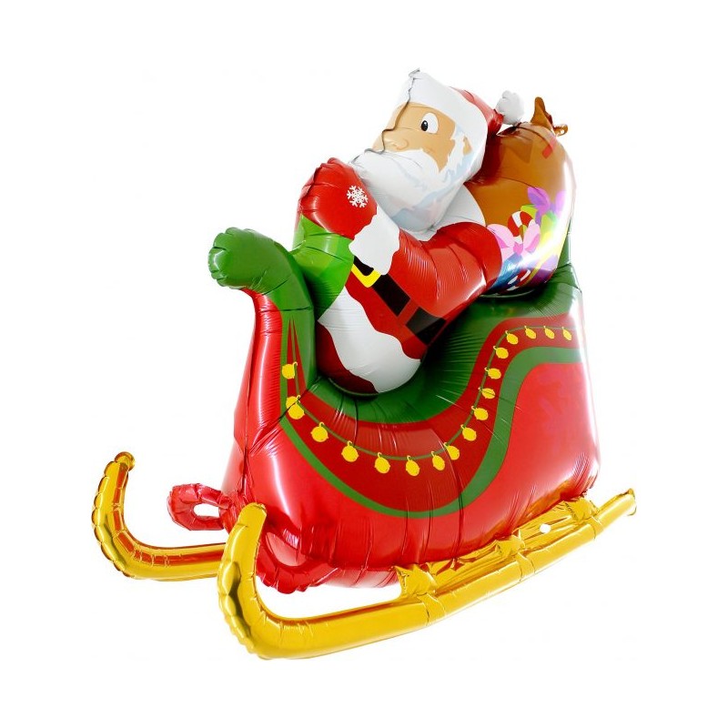 BALLON METALLIQUE TRAINEAU PERE NOEL 117 CM