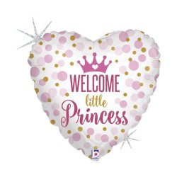 BALLON METALLIQUE BEBE PRINCESSE SCINTILLANT HOLOGRAPHIQUE 46CM