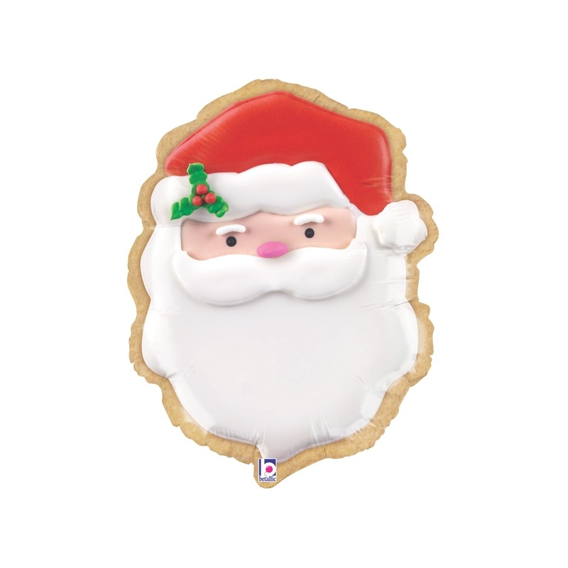 BALLON METALLIQUE PERE NOEL GATEAU 61 CM