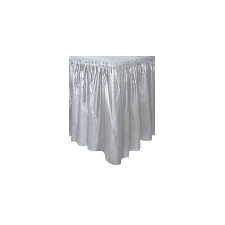 JUPE DE TABLE EN PLASTIQUE ARGENT 