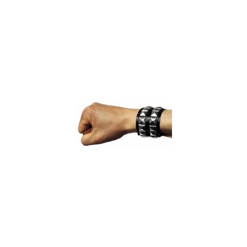 BRACELET DE PUNK LARGEUR 4 CM SIMILI CUIR CLOUTE