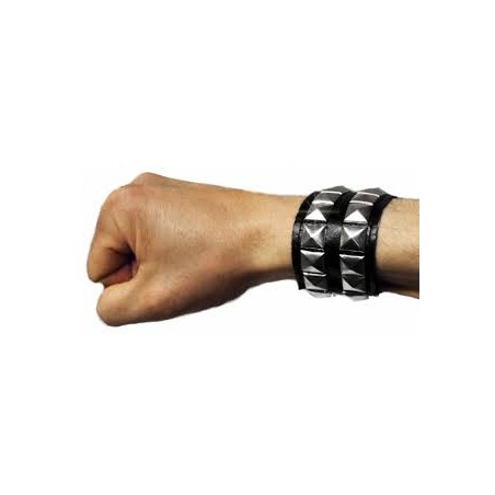 BRACELET DE PUNK LARGEUR 4 CM SIMILI CUIR CLOUTE